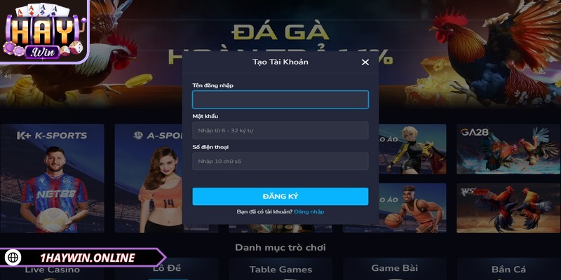 Cần tạo tài khoản hợp lệ để sử dụng dịch vụ